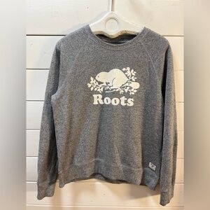 ROOTS Grey Logo Crewneck Sweatshirt – Unisex – Size L